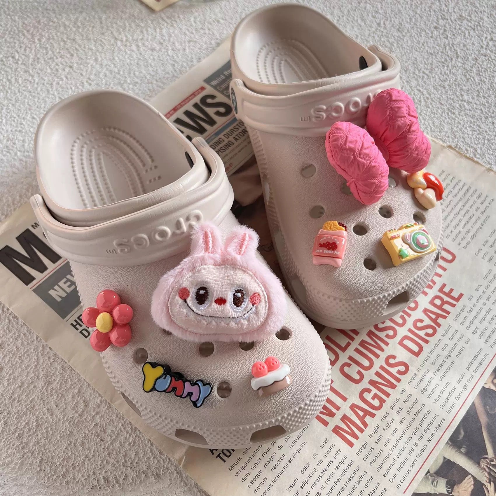 Labubu Clog Shoe Charms – 3D Resin & Plush Hole-Style Clip-Ons